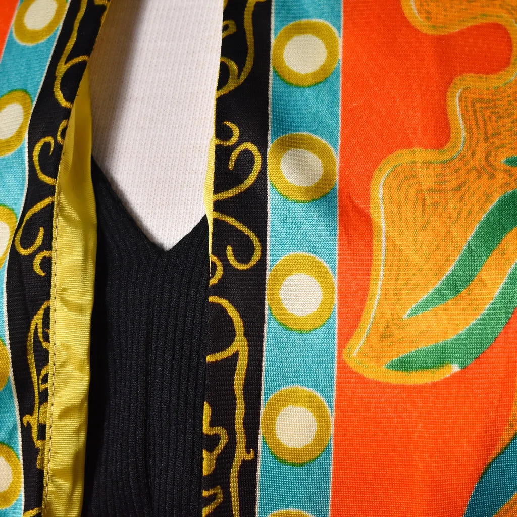 1960s Gold Fish Vintage Maxi Dress Set