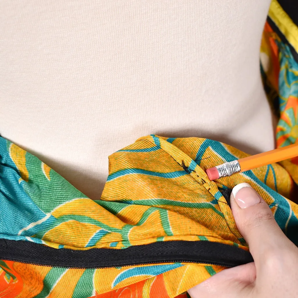 1960s Gold Fish Vintage Maxi Dress Set