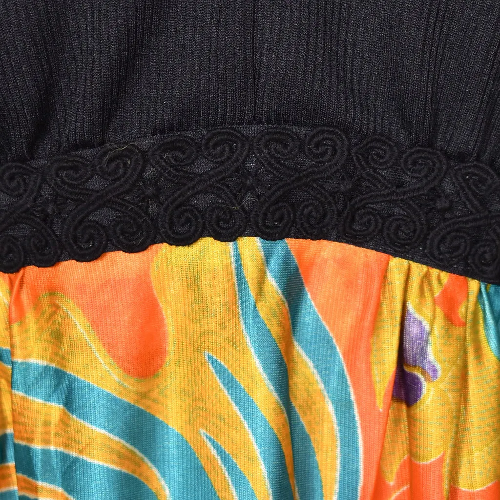 1960s Gold Fish Vintage Maxi Dress Set