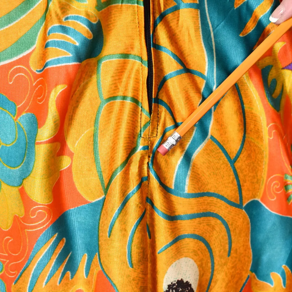 1960s Gold Fish Vintage Maxi Dress Set