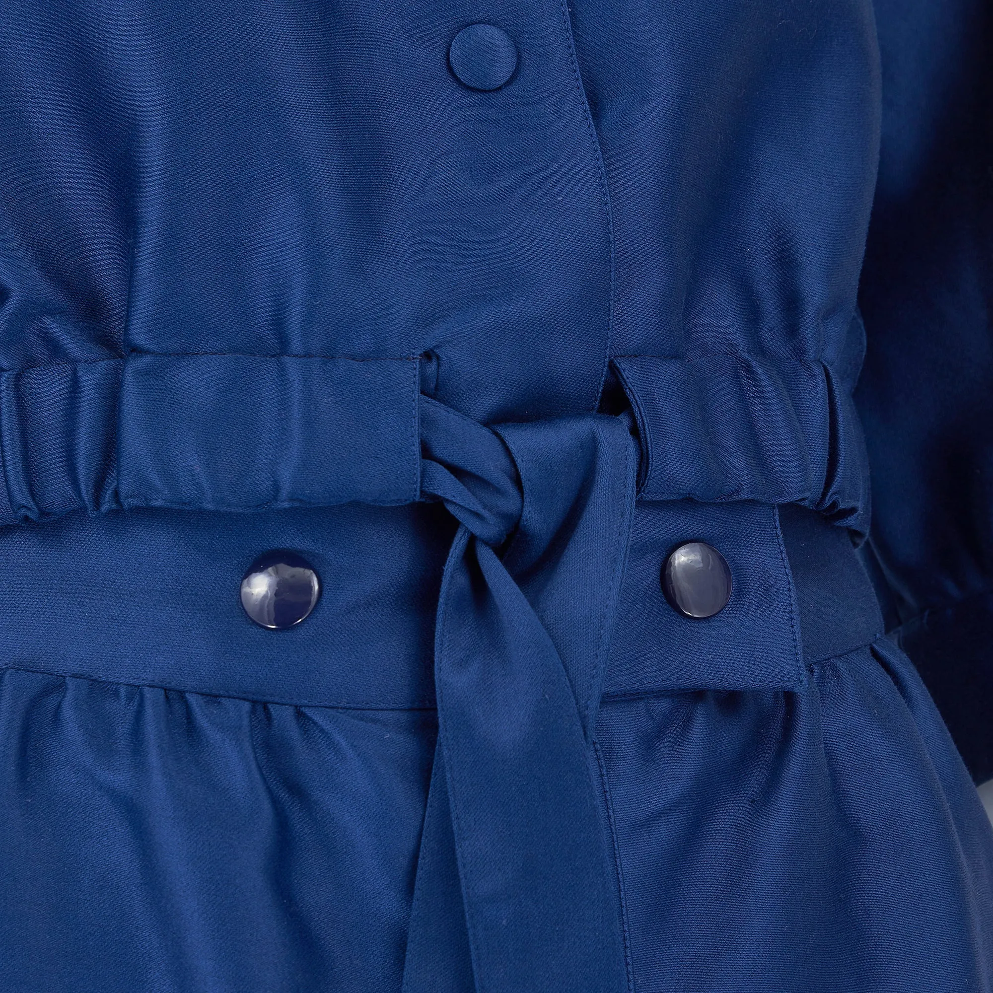 1970s Courreges Royal Blue Cotton Maxi Skirt and Cropped Jacket