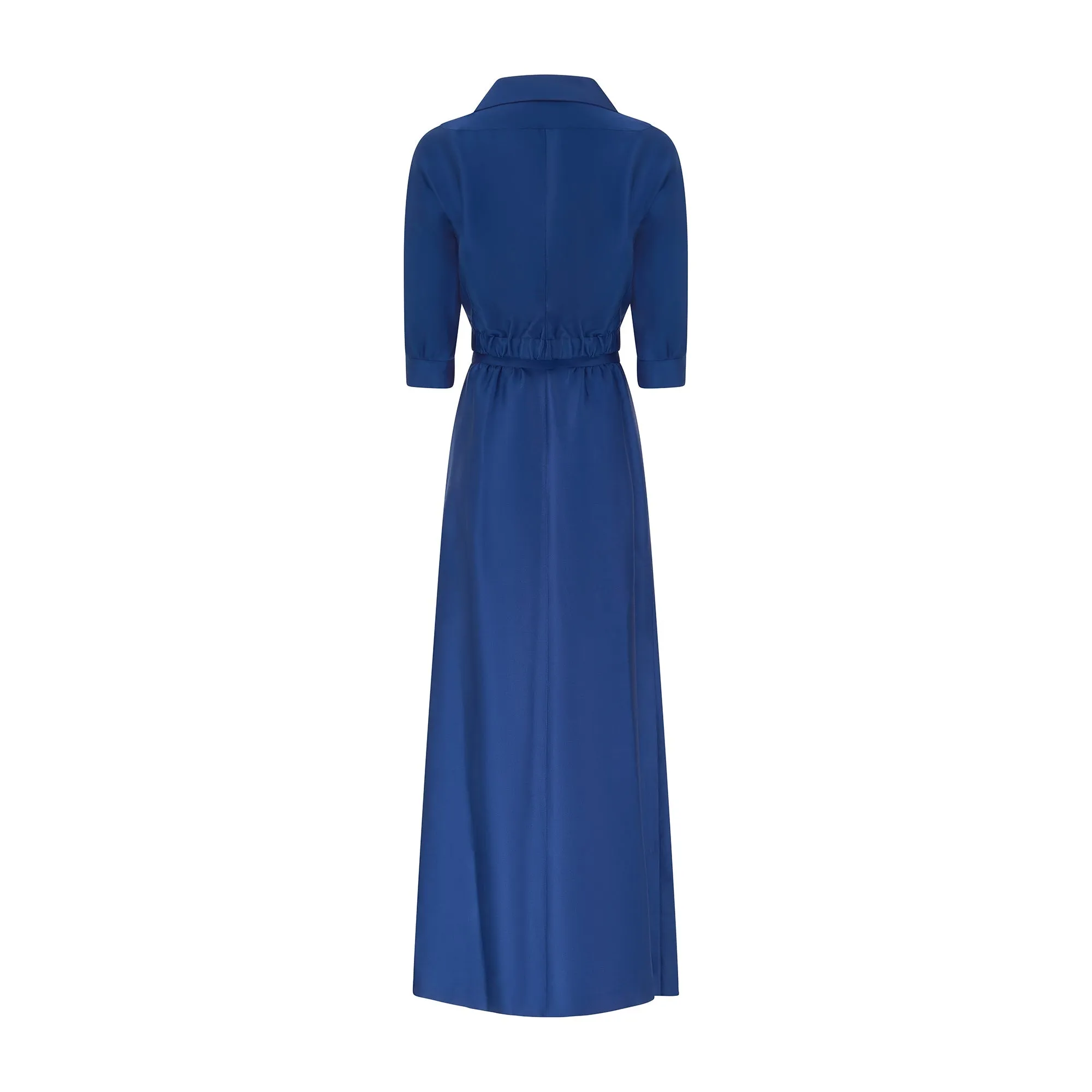 1970s Courreges Royal Blue Cotton Maxi Skirt and Cropped Jacket