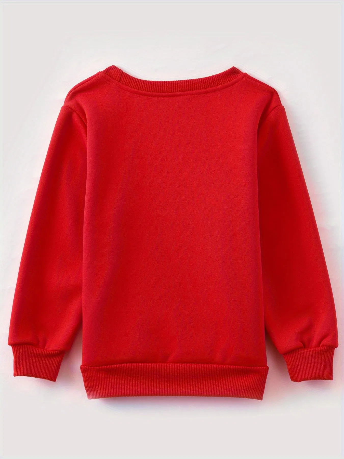 1pc Festive Christmas Crew Neck Sweatshirt for, Casual Polyester Long Sleeve Top with Slight Stretch, Regular Fit Knit Fabric with Santa Hat Print, Holiday Graphic Pullover for