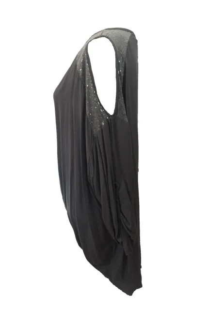 Abruzzo Sequin Top Soft in Charcoal
