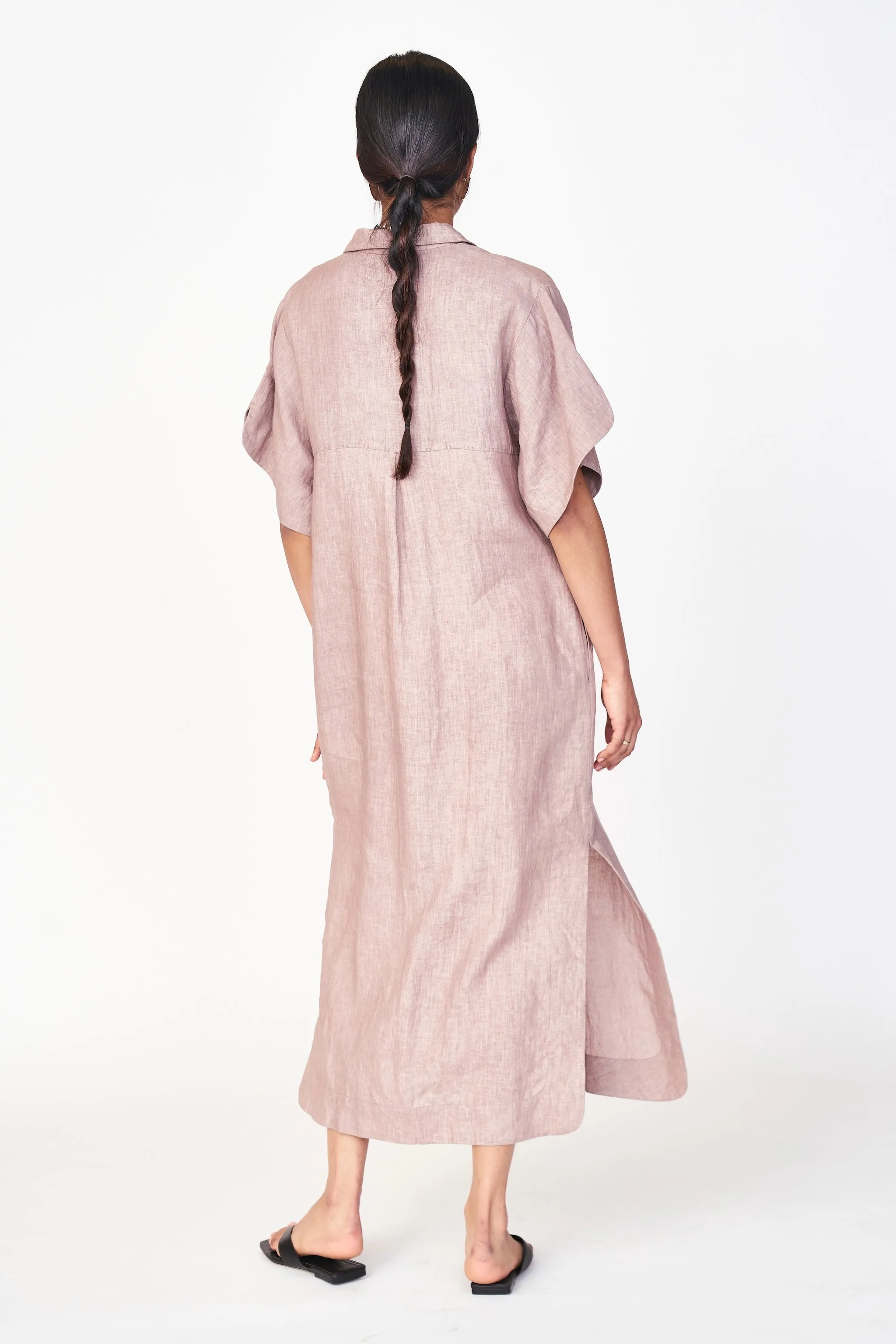 Adelaide Caftan in Mushroom Linen