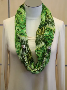 ADO | Jewelry Infinity Scarf Green & Yellow