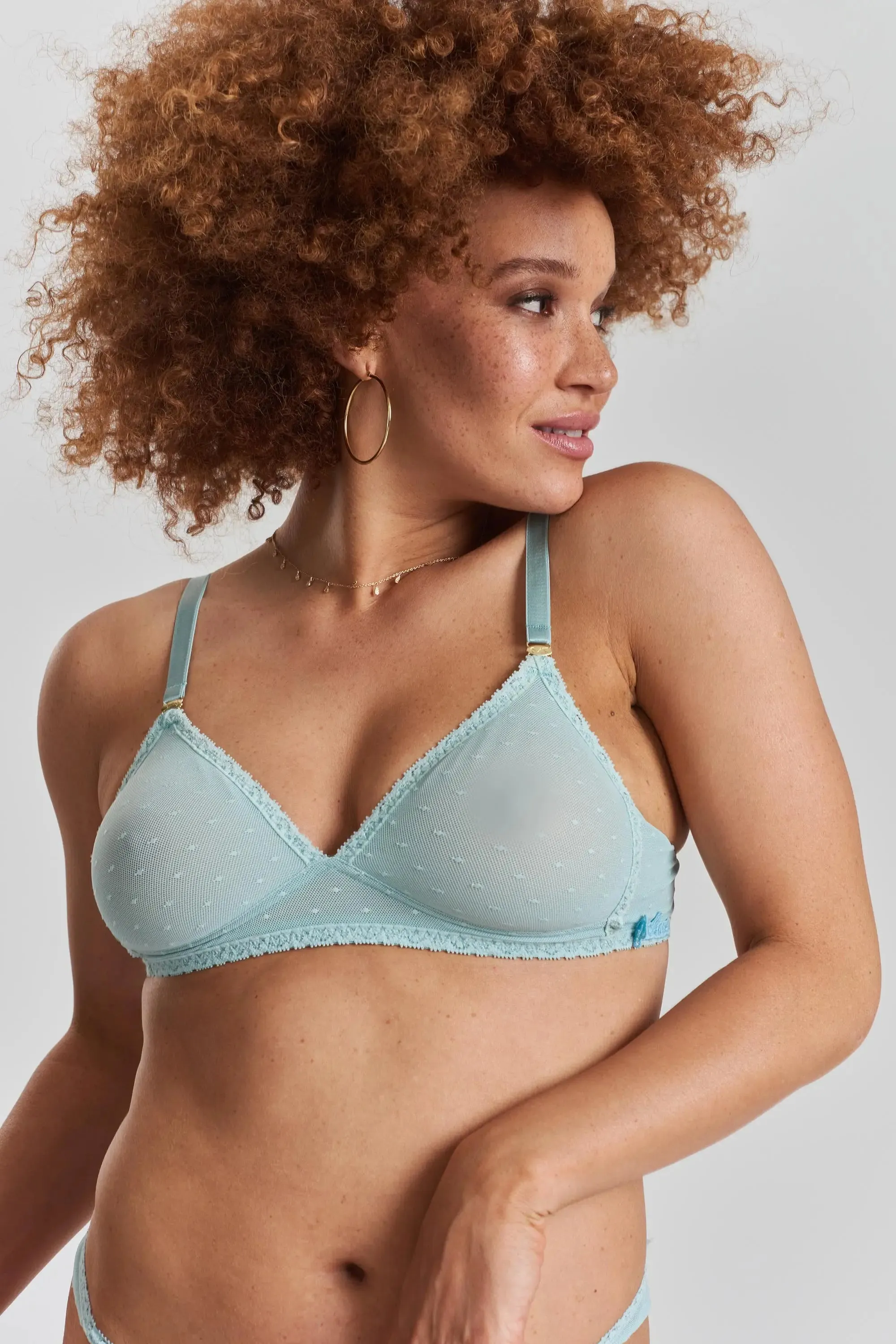 Anthelia Recycled-Tulle Soft Bralette - Fjordland Green