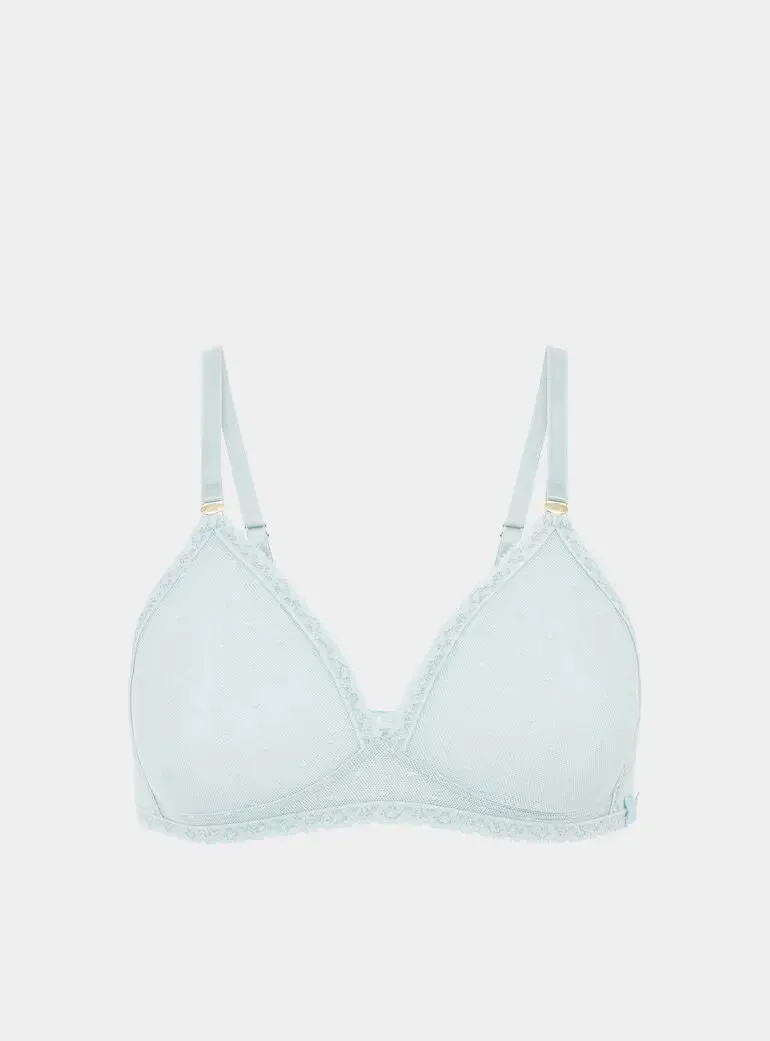 Anthelia Recycled-Tulle Soft Bralette - Fjordland Green