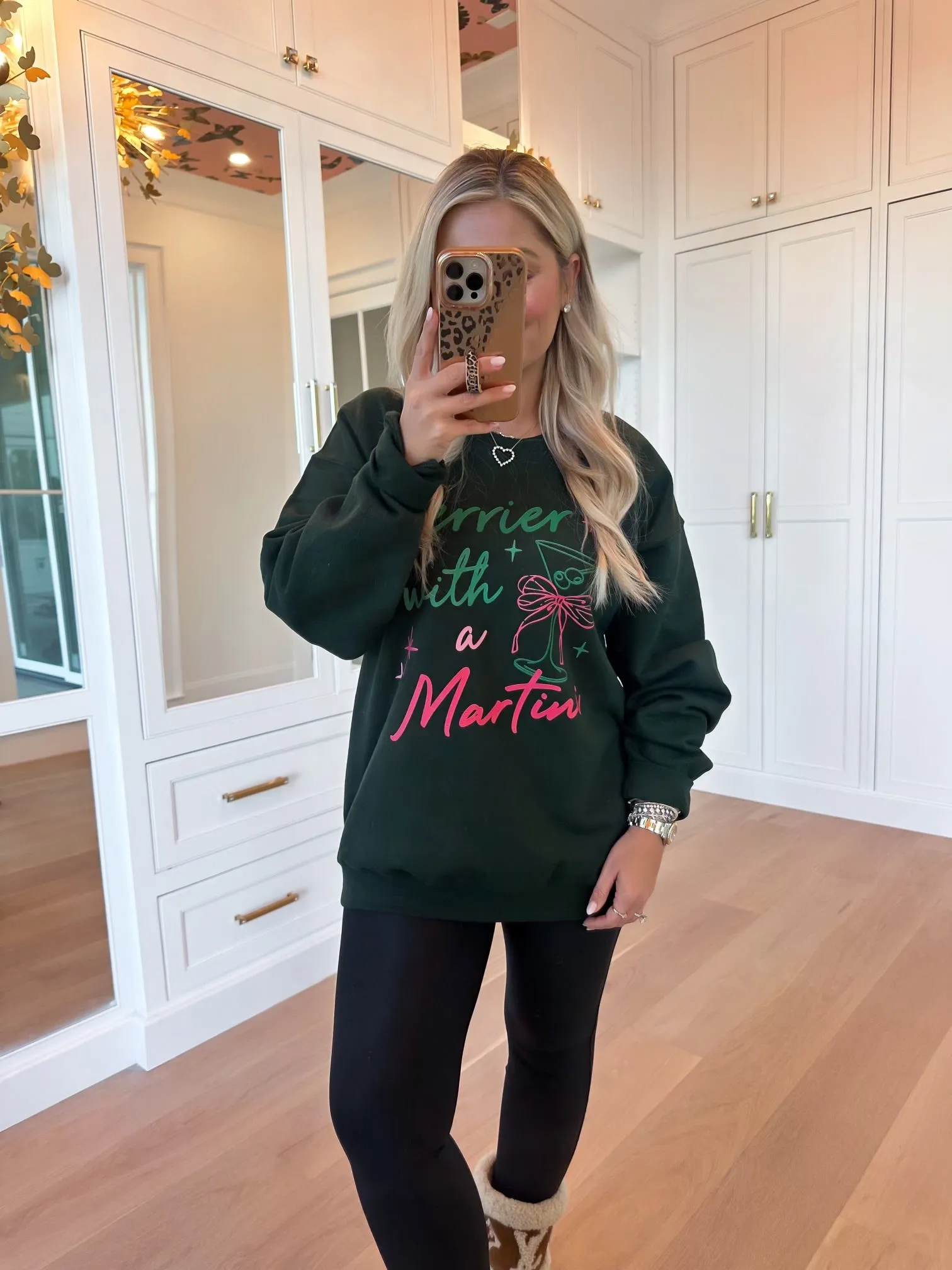 AS SEEN ON WHITNEY RIFE!! Merrier W/ A Martini Sweatshirt