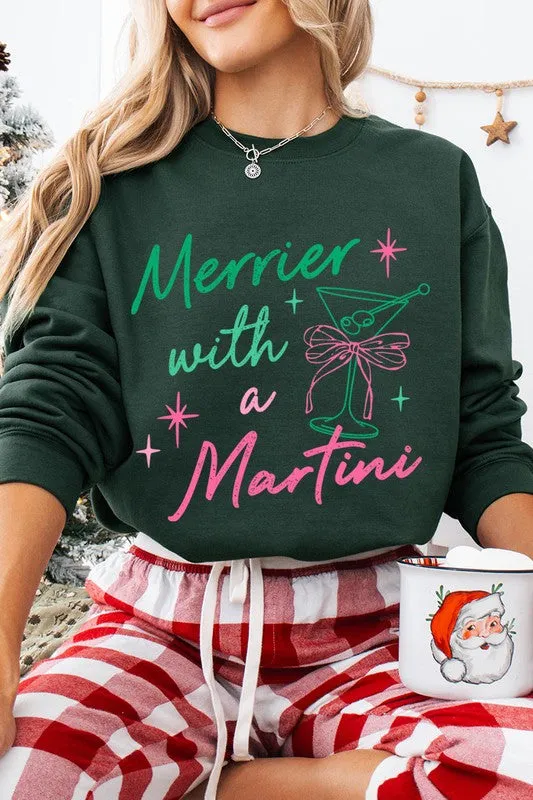 AS SEEN ON WHITNEY RIFE!! Merrier W/ A Martini Sweatshirt