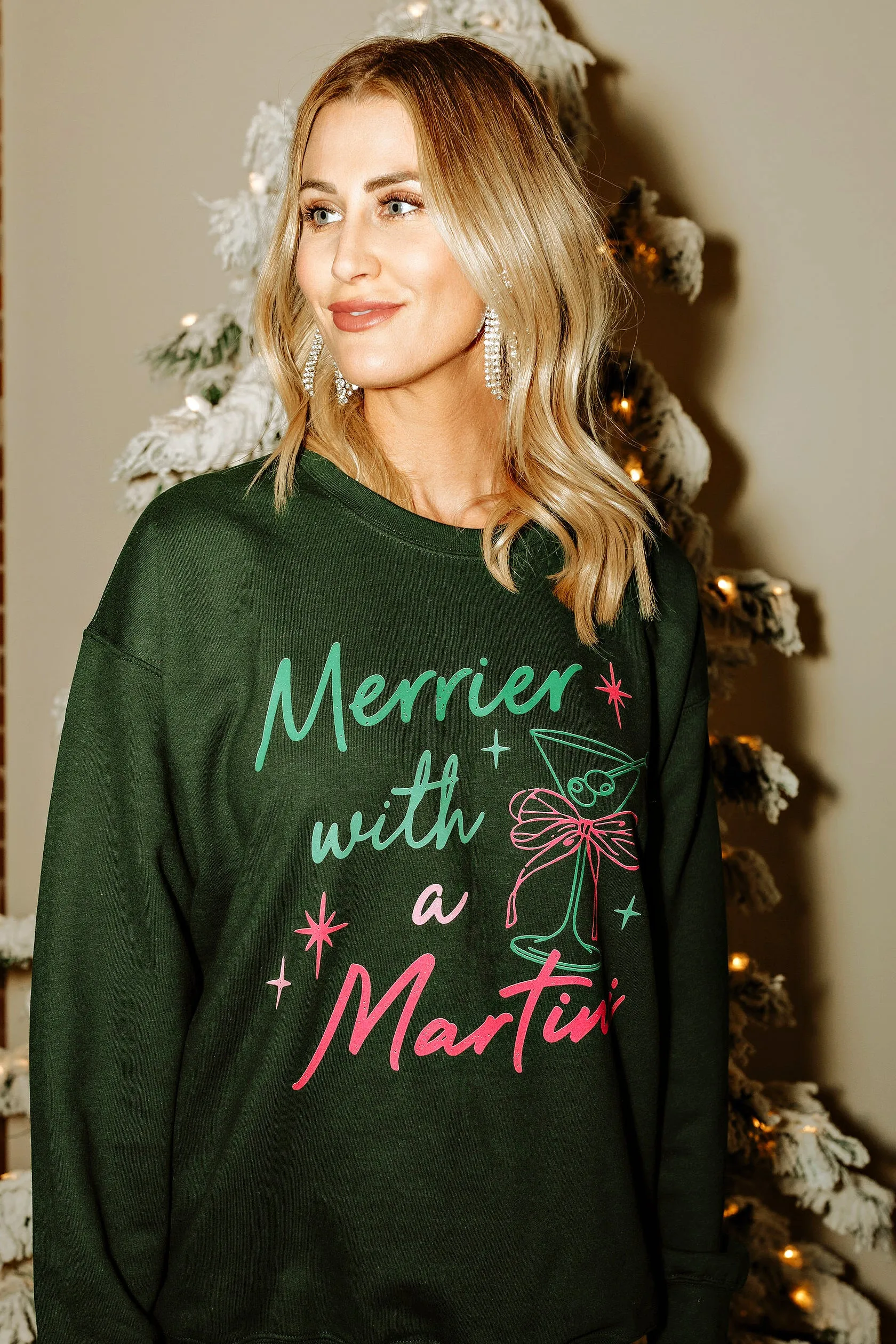 AS SEEN ON WHITNEY RIFE!! Merrier W/ A Martini Sweatshirt