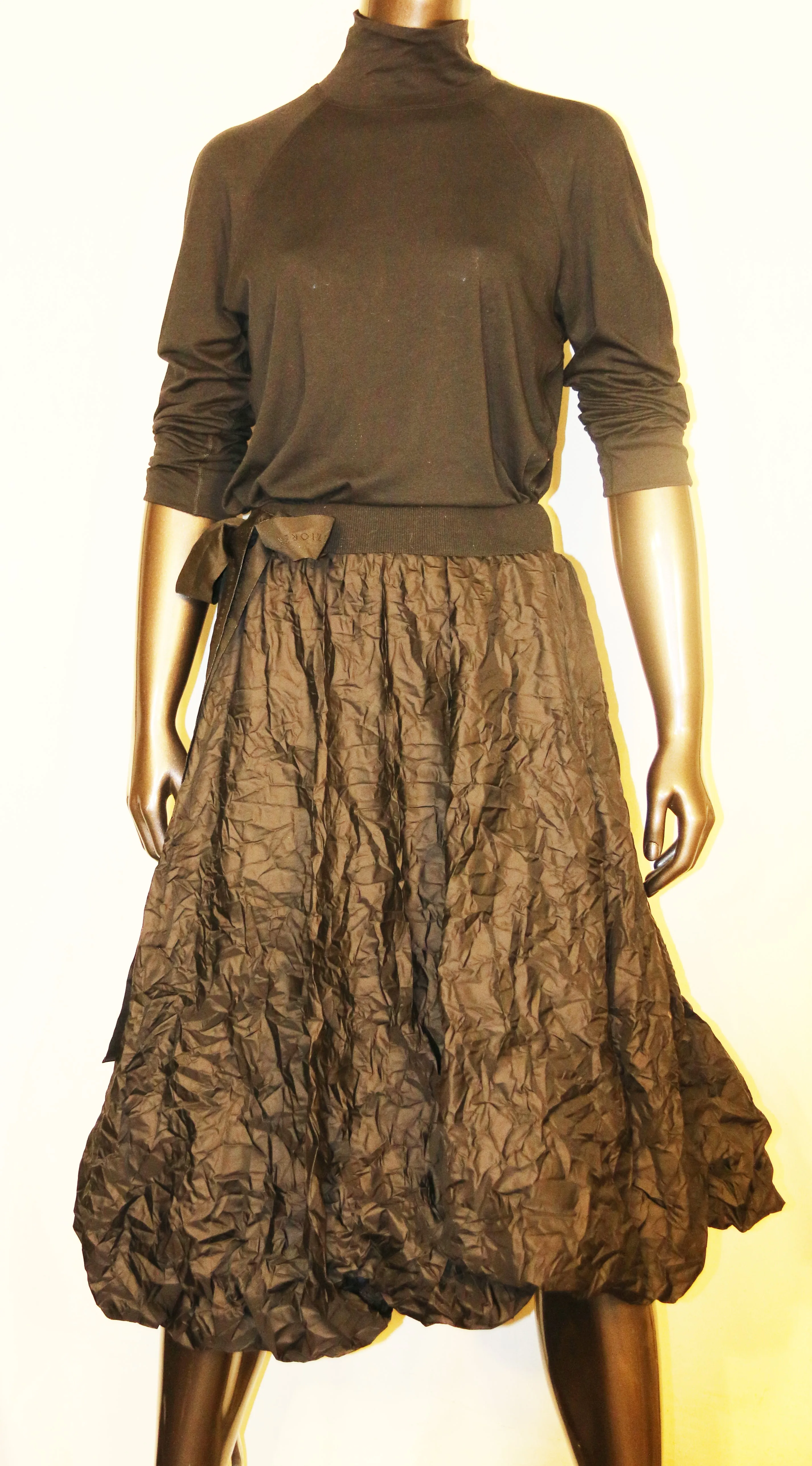 Asymmetrical Bubble Hem Skirt