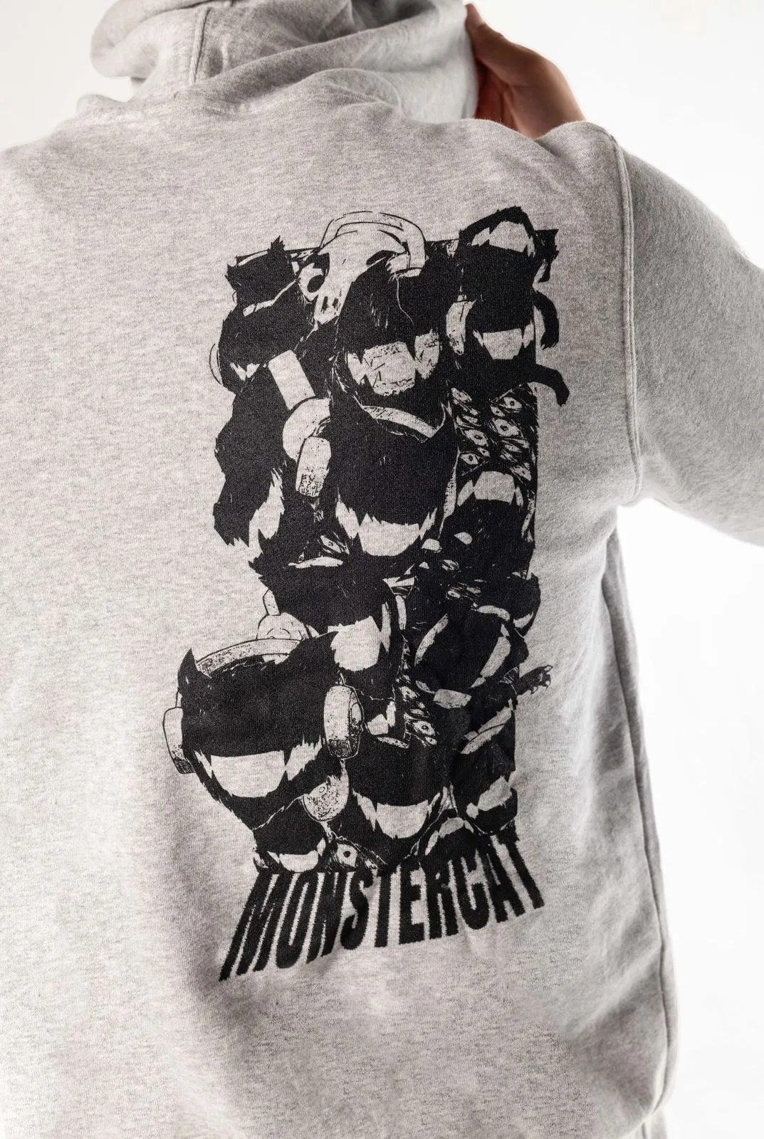 BABA GATO - Heather Grey Drawcord Pullover