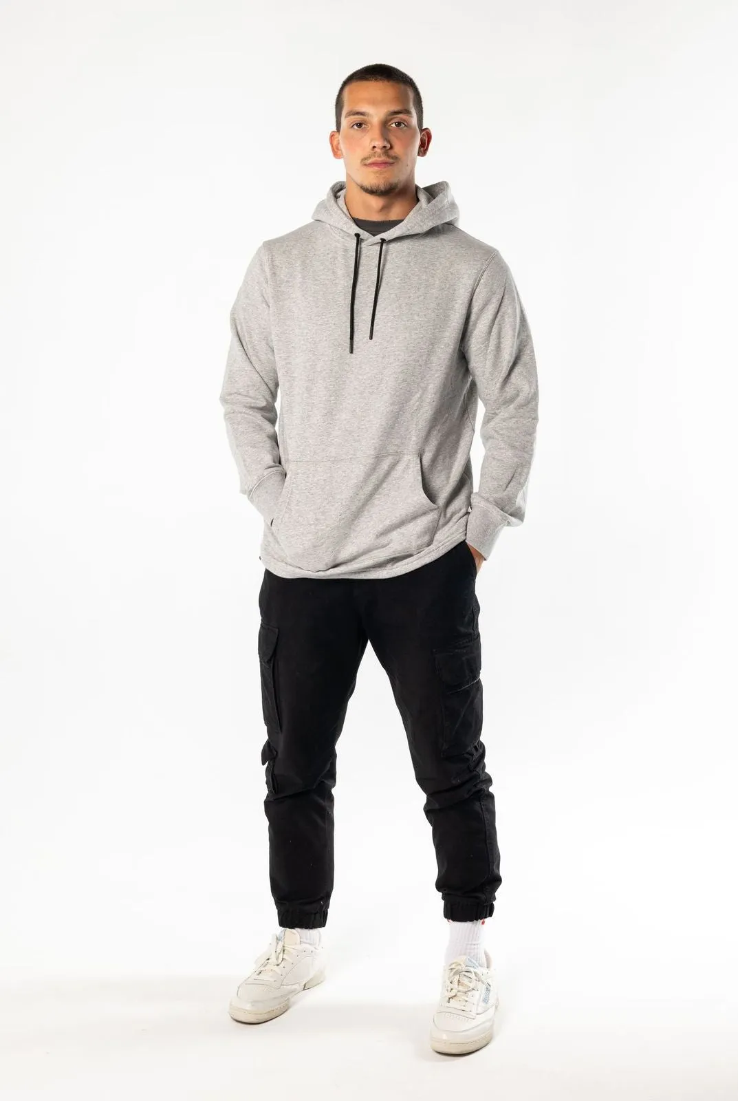 BABA GATO - Heather Grey Drawcord Pullover