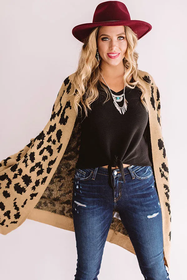 Beautiful Beat Knit Leopard Cardigan In Brown