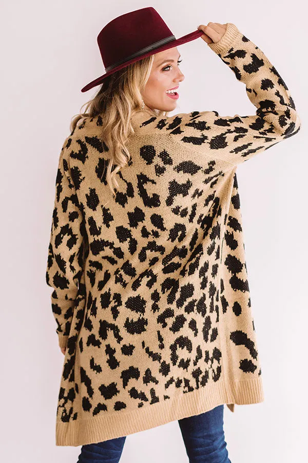 Beautiful Beat Knit Leopard Cardigan In Brown