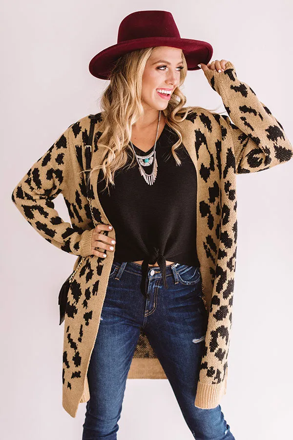 Beautiful Beat Knit Leopard Cardigan In Brown