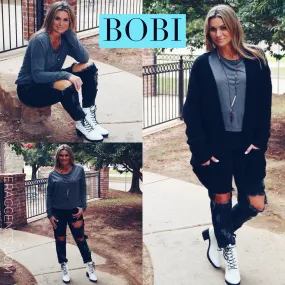 BOBI Cali Jersey CHASTE WaistCrop CrewNeck Tee Top