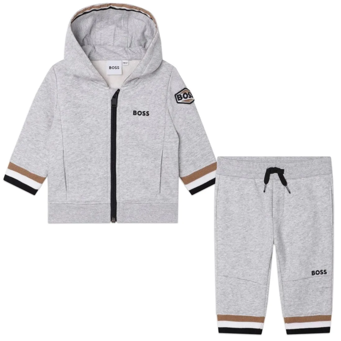 BOSS - Toddler Zip Hoodie Tracksuit  -  Greyo