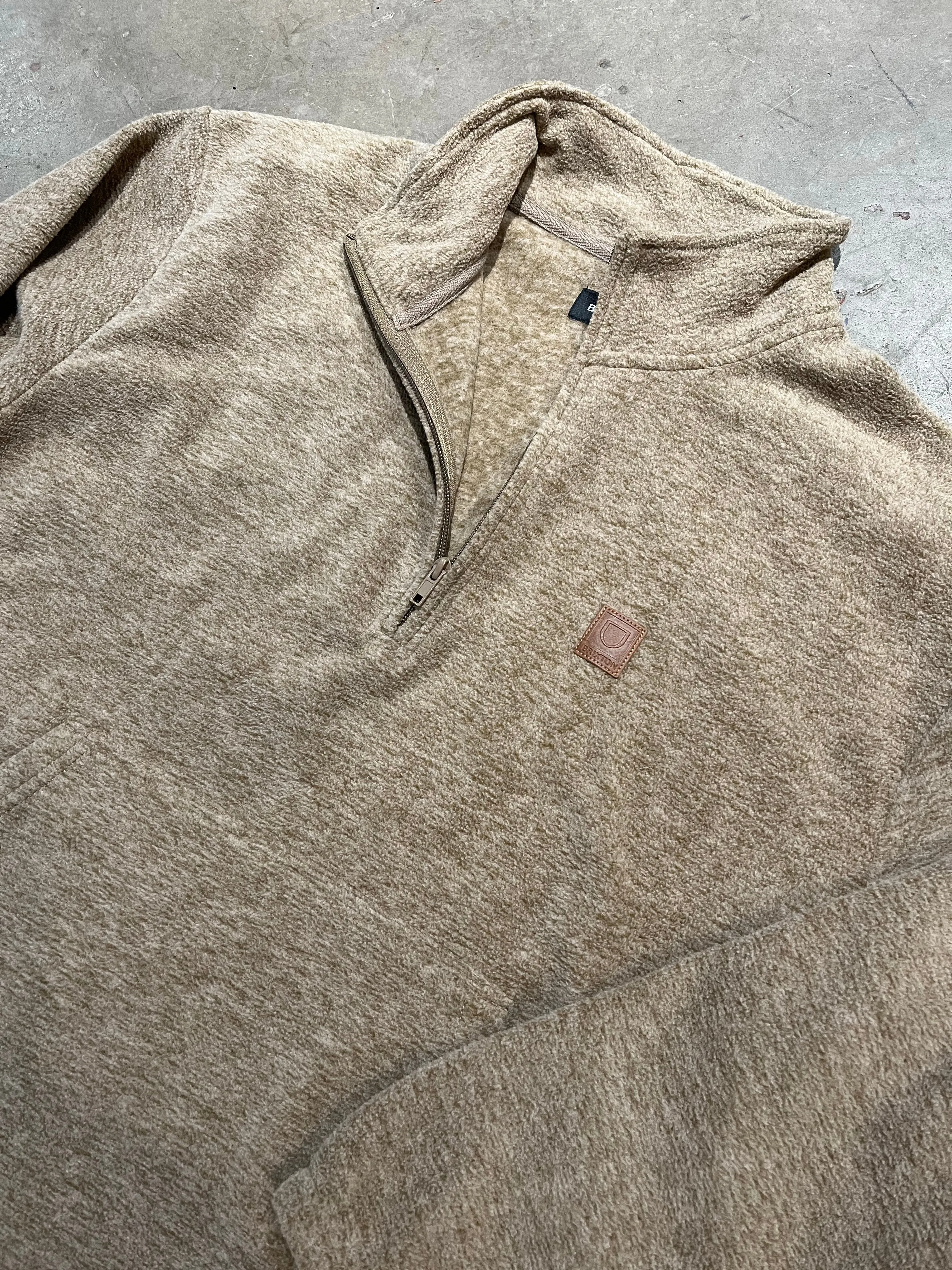 Brixton Beta 1/2 Zip Mock Neck Fleece - Oatmeal