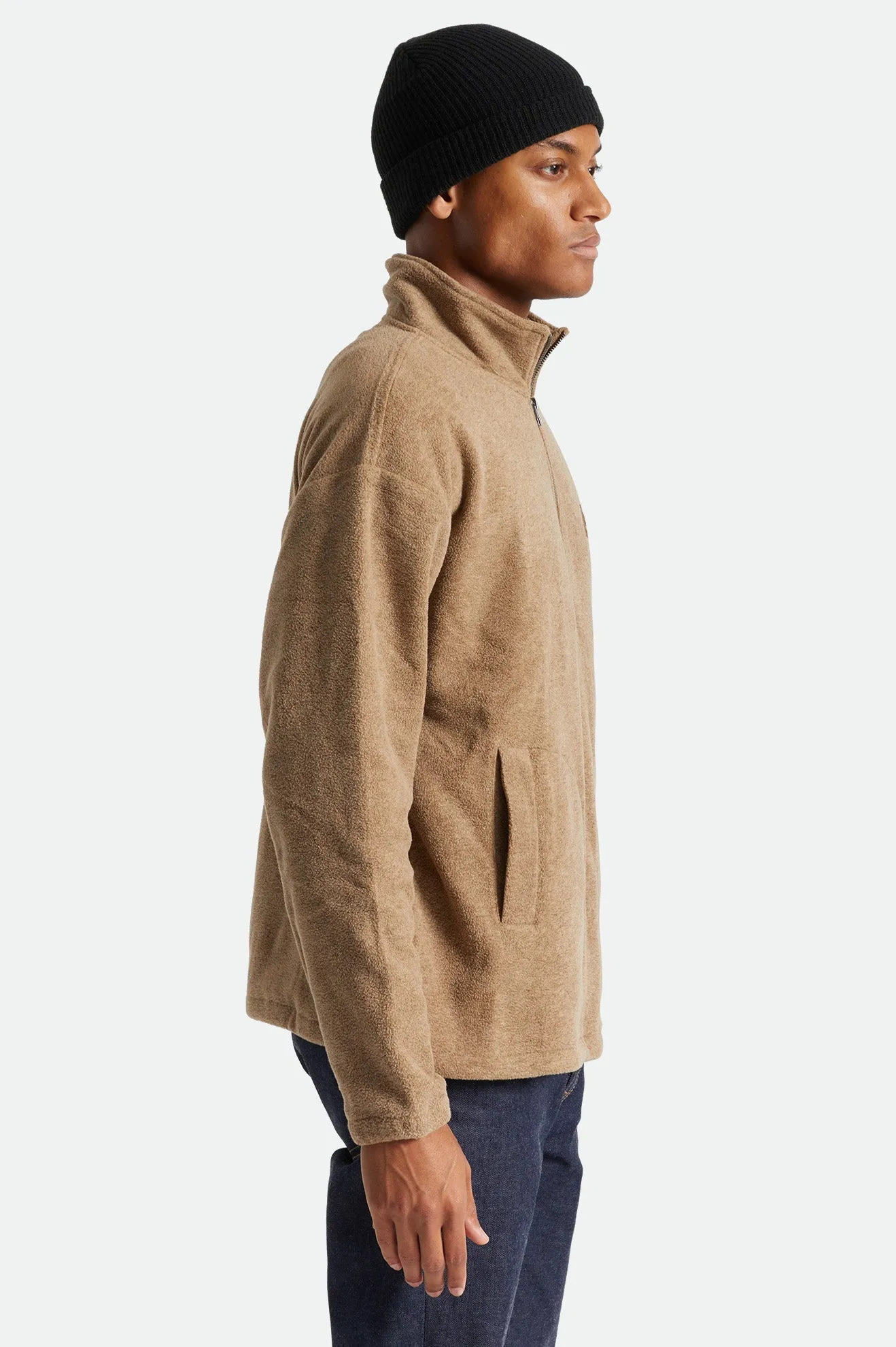 Brixton Beta 1/2 Zip Mock Neck Fleece - Oatmeal