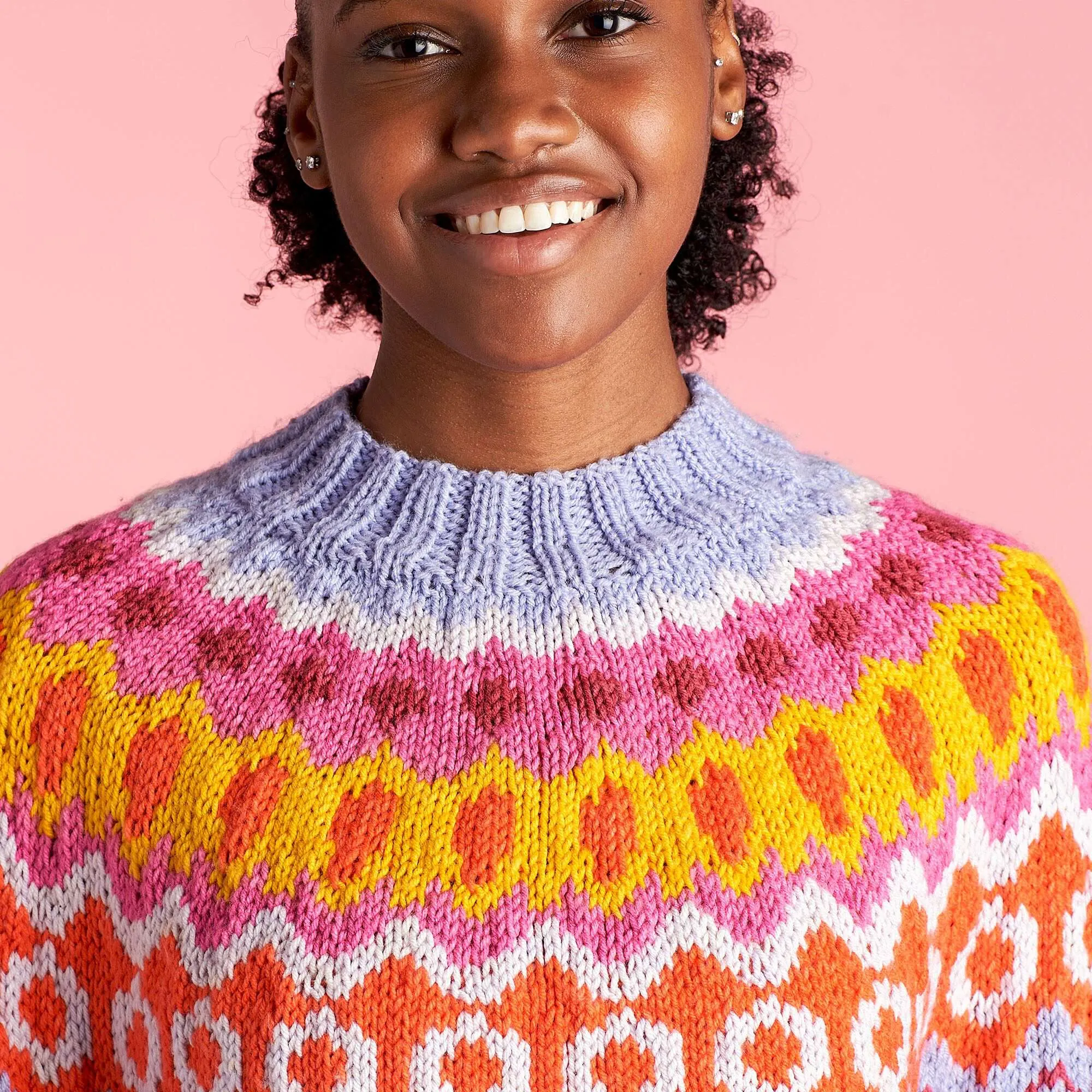 Caron Knit Fair Isle Pullover