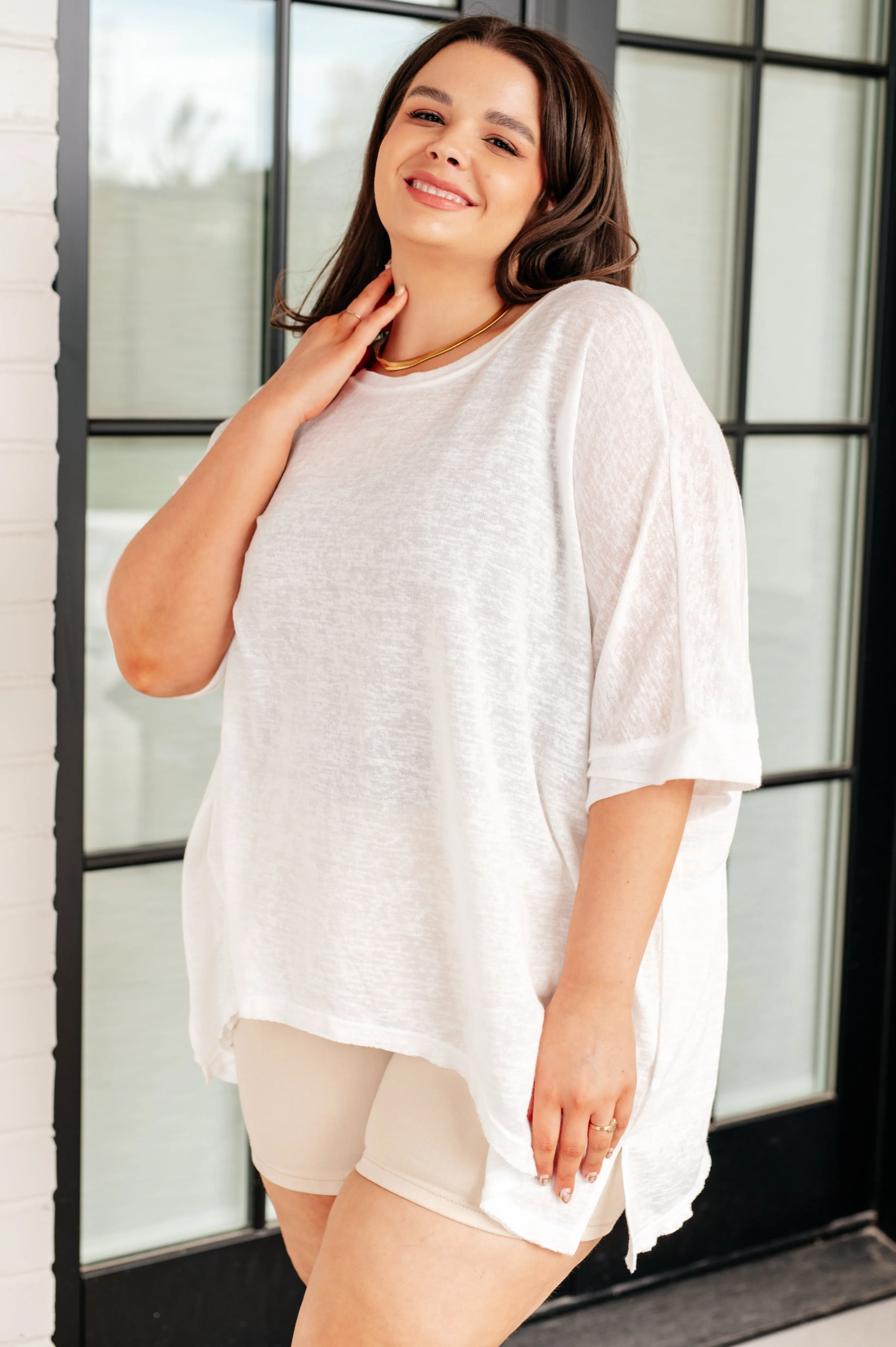 Continue On Oversized Tunic Swim Coverup