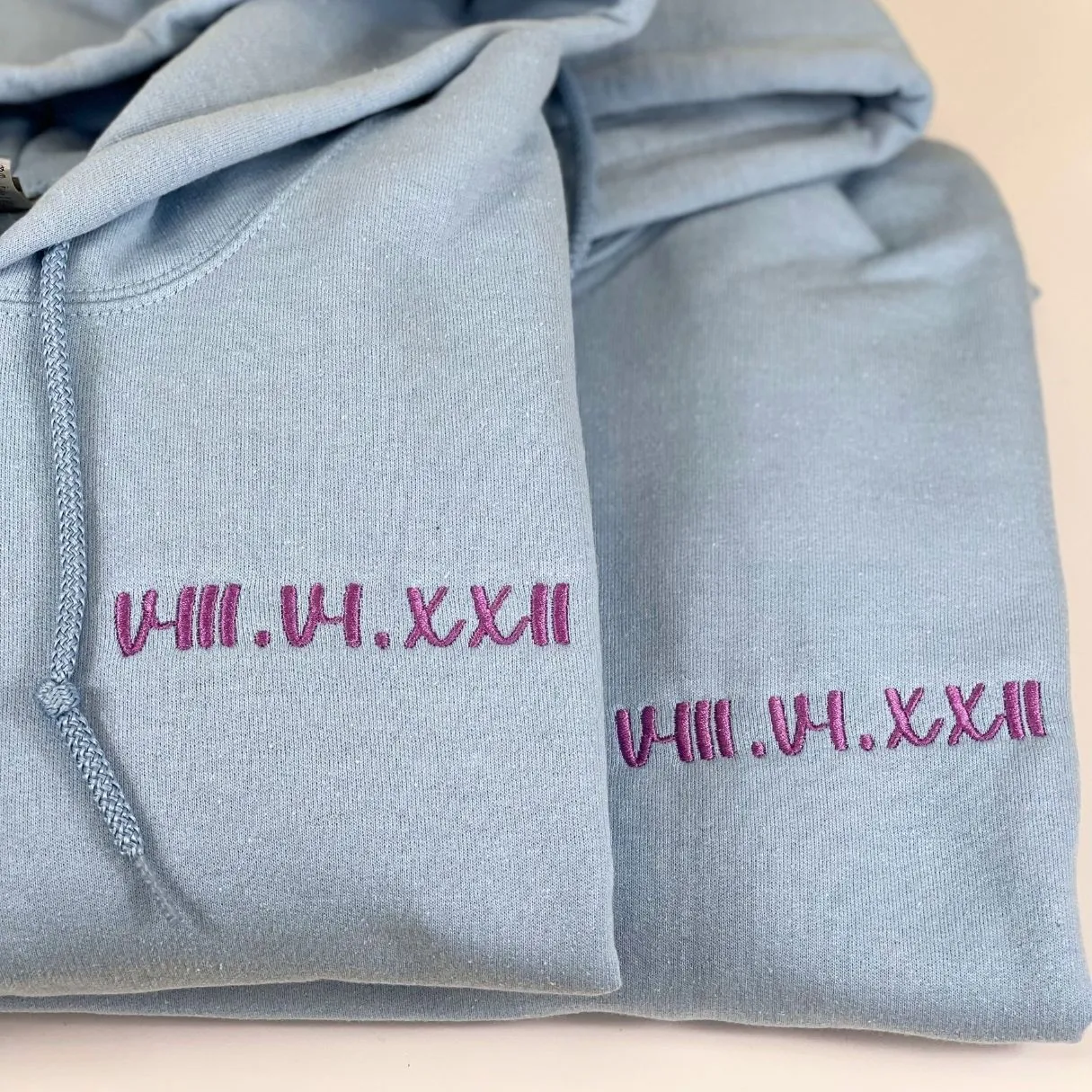 Custom Embroidered Sweatshirt Wedding Anniversary Gift for Couple Husband Wife by Roman Number Date Year