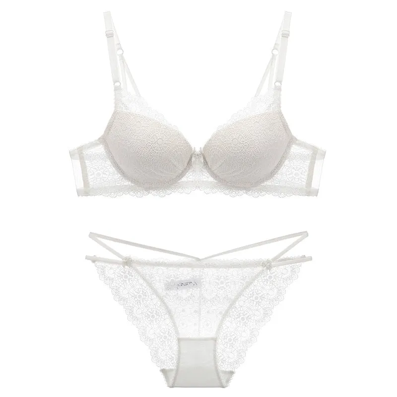 deep v bra lace push up sexy bra sets suit