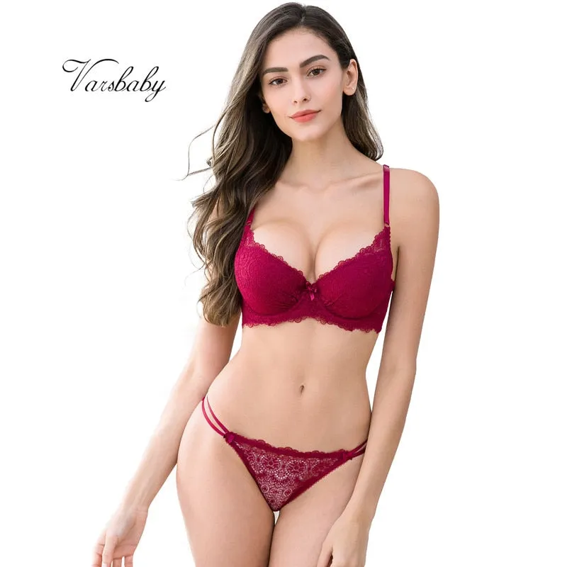 deep v bra lace push up sexy bra sets suit