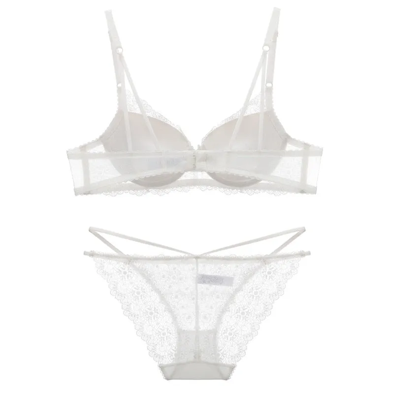 deep v bra lace push up sexy bra sets suit