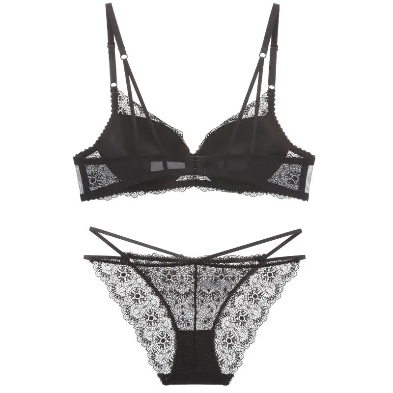 deep v bra lace push up sexy bra sets suit