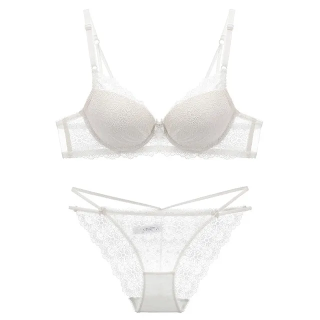 deep v bra lace push up sexy bra sets suit