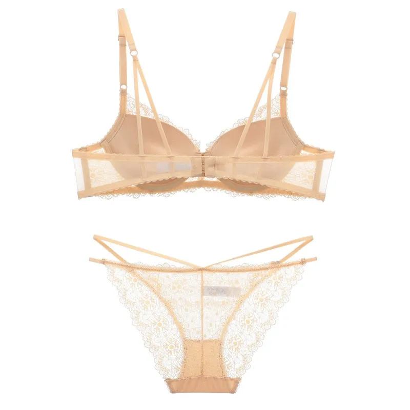 deep v bra lace push up sexy bra sets suit