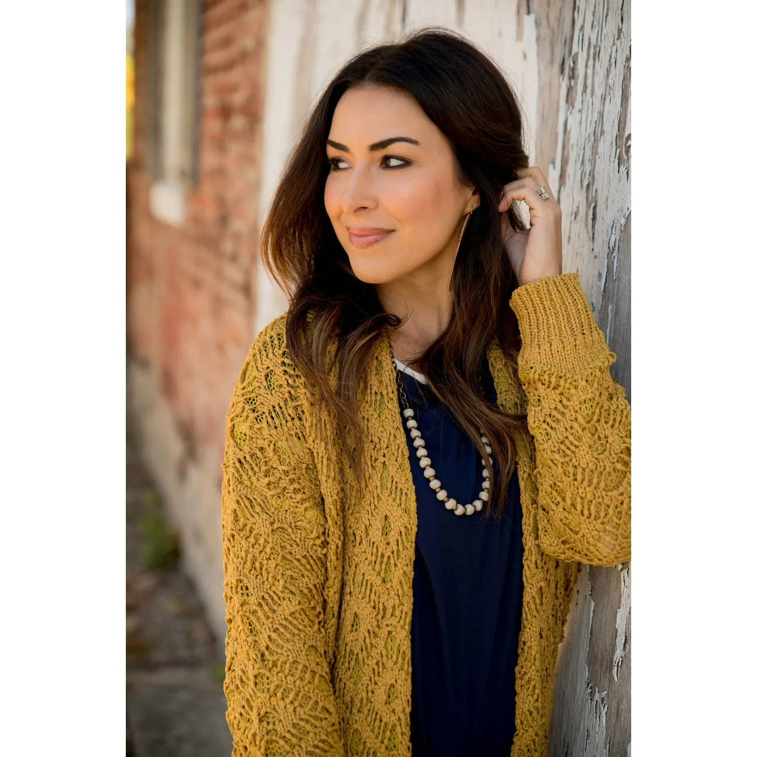 Diamond Knit Tunic Cardigan