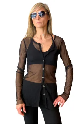 Emery Sheer Cardigan - Black