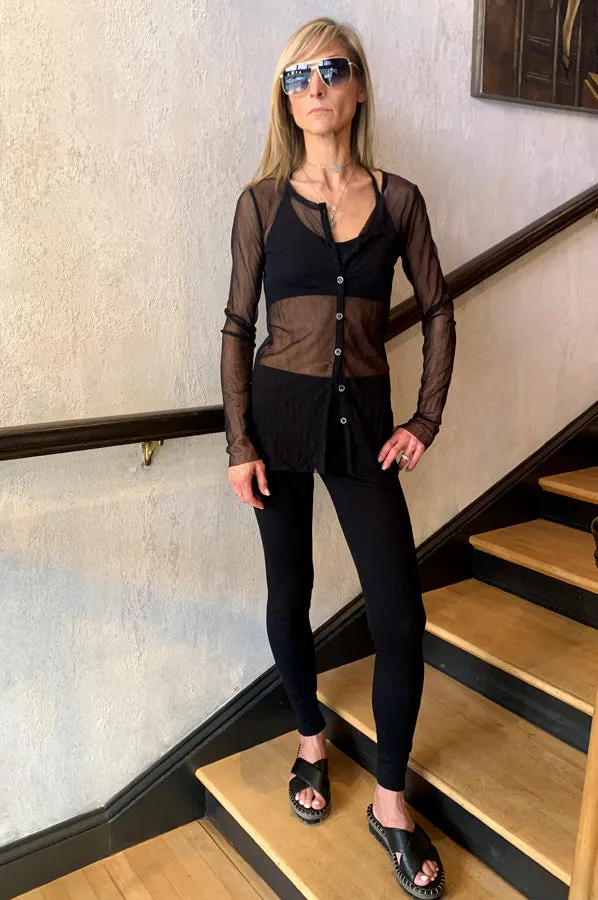 Emery Sheer Cardigan - Black