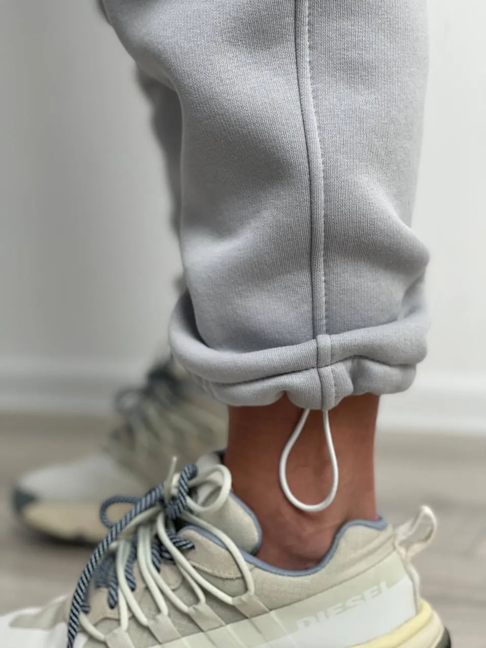Family Look Suit Color White with Gray Women's Tracksuit Men's Tracksuit
