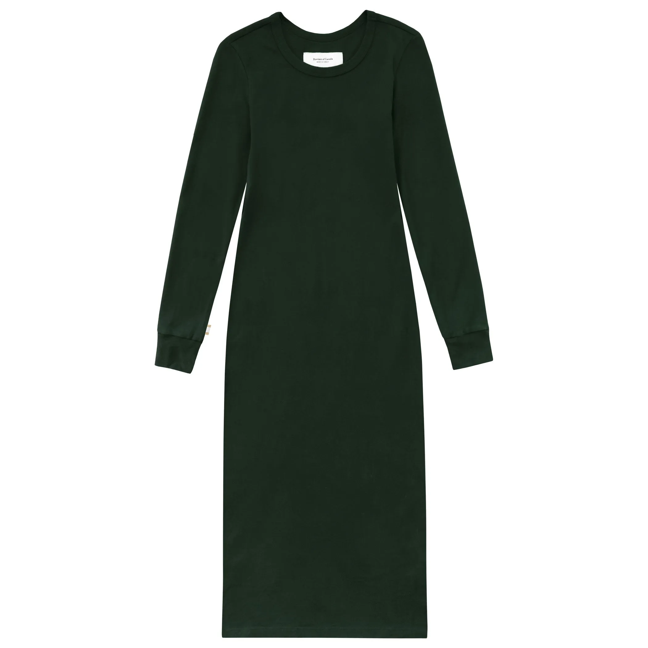 Fine Ribbed Long Sleeve Dress Forest