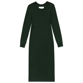 Fine Ribbed Long Sleeve Dress Forest