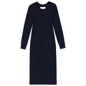 Fine Ribbed Long Sleeve Dress Navy