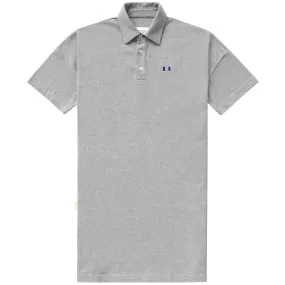Flag Polo Boyfriend Dress Heather Grey