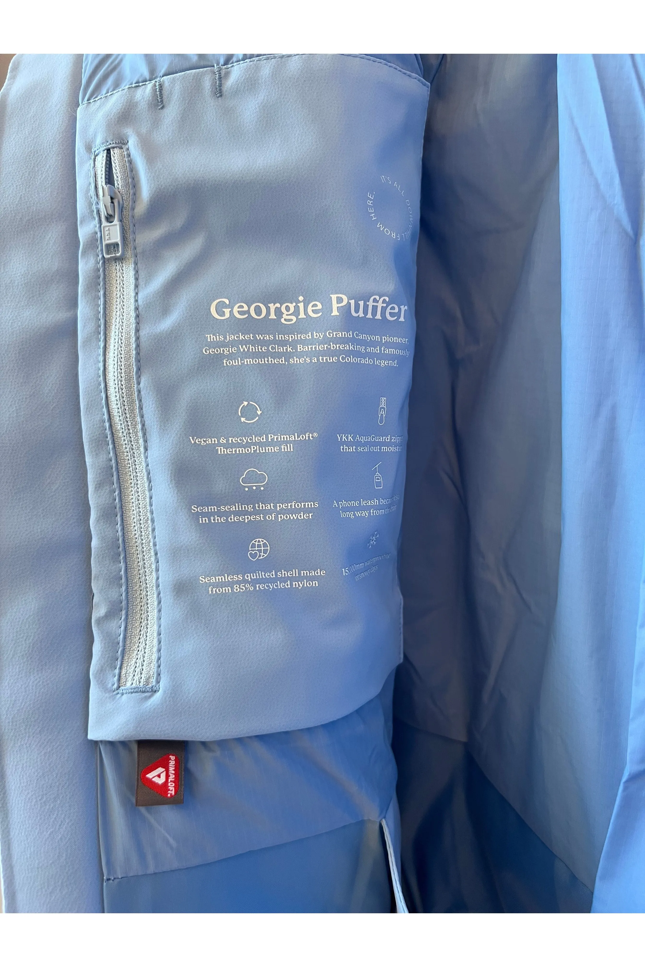 Georgie Puffer Jacket - Forget Me Not