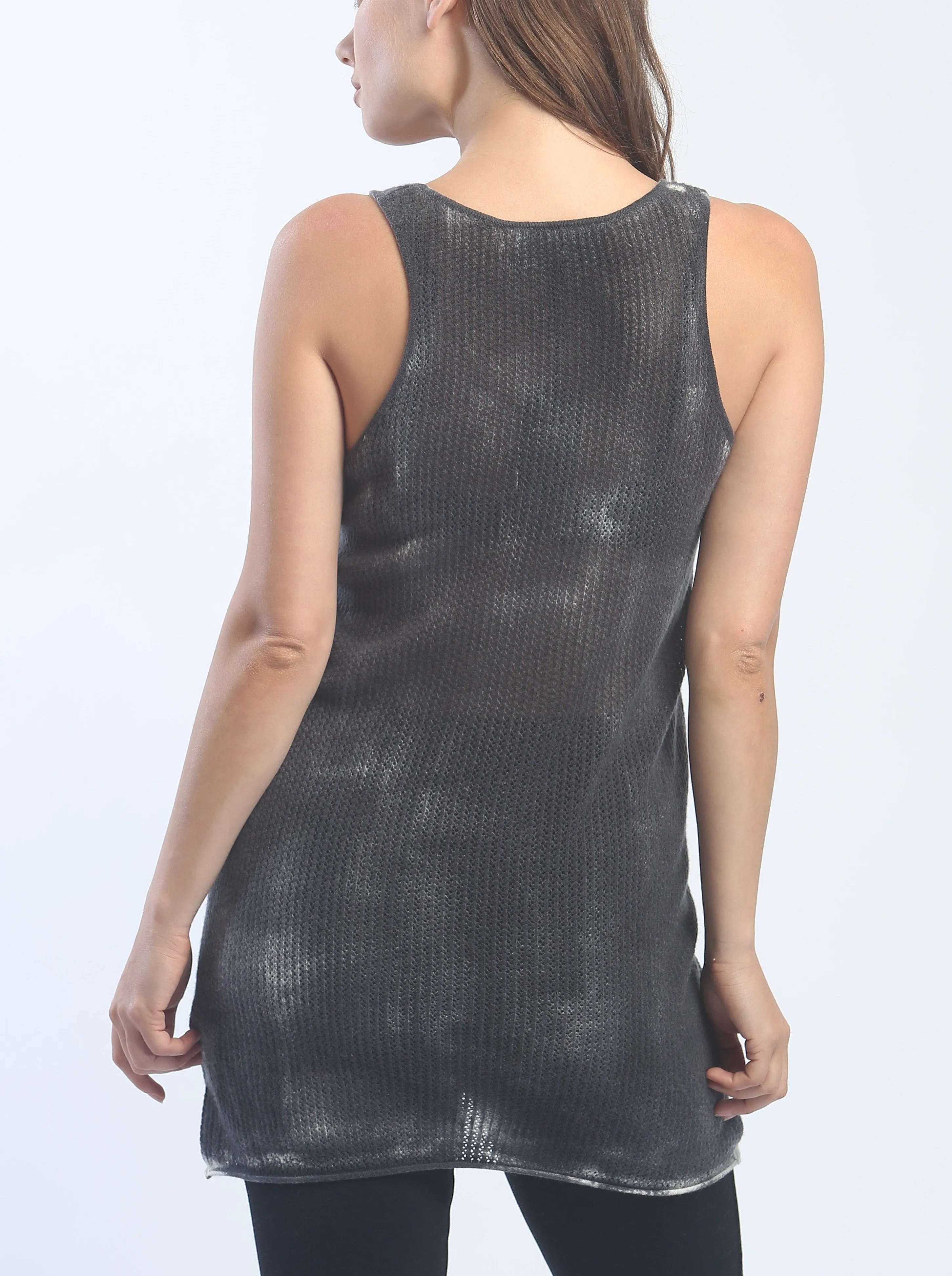 Hand Painted Novelty Stitch Tunic Tank
