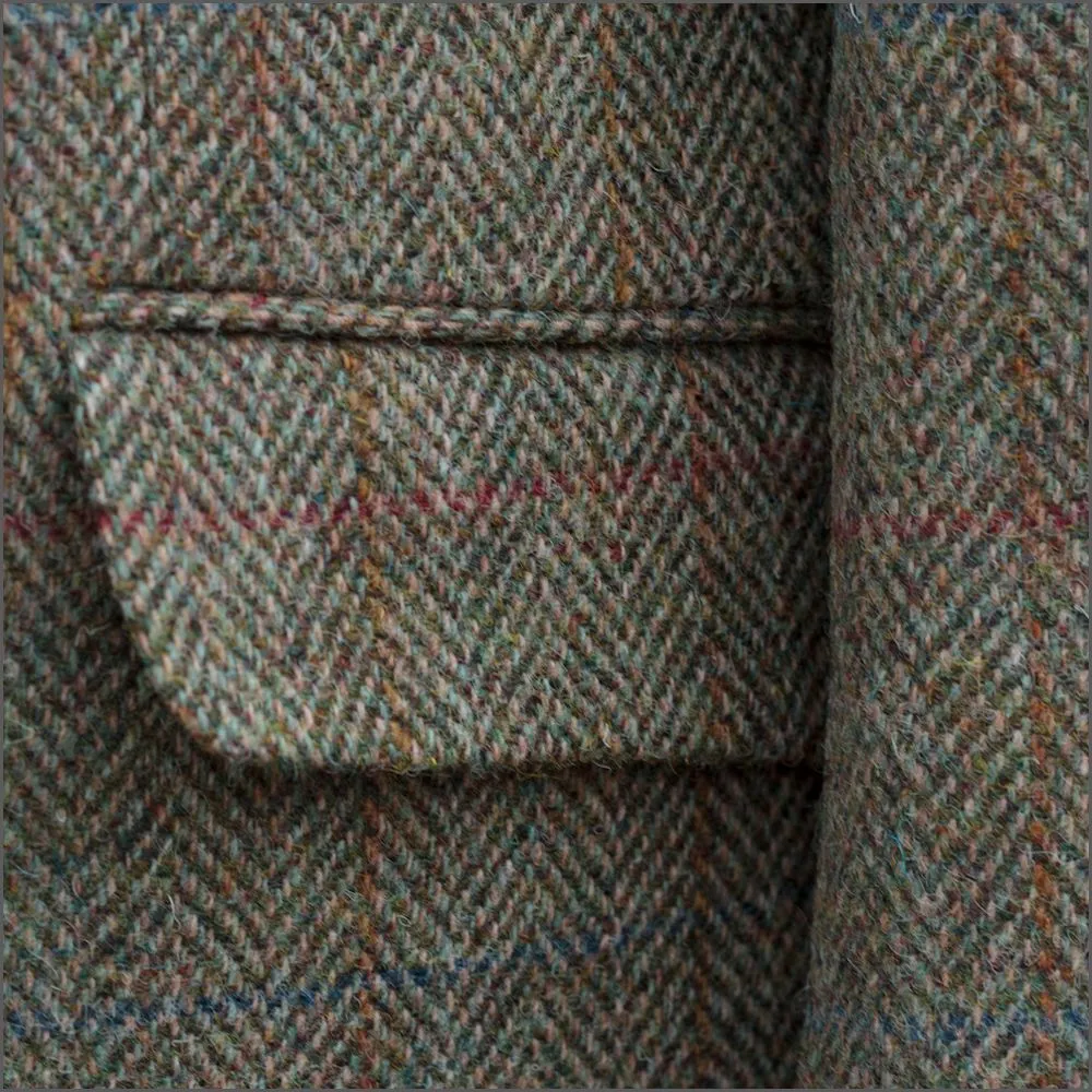 Harris Tweed Beige/Olive Herringbone Jacket*