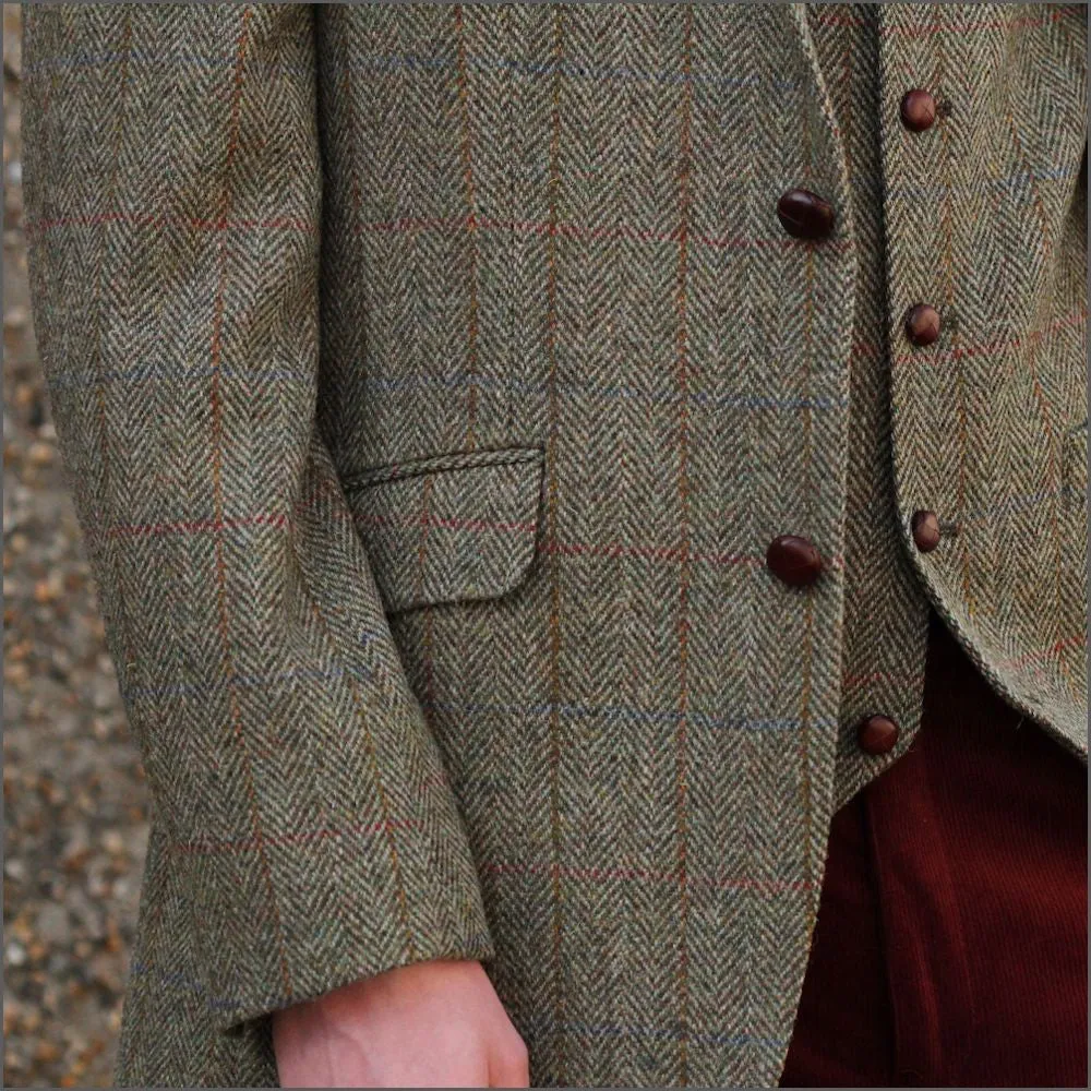 Harris Tweed Beige/Olive Herringbone Jacket*