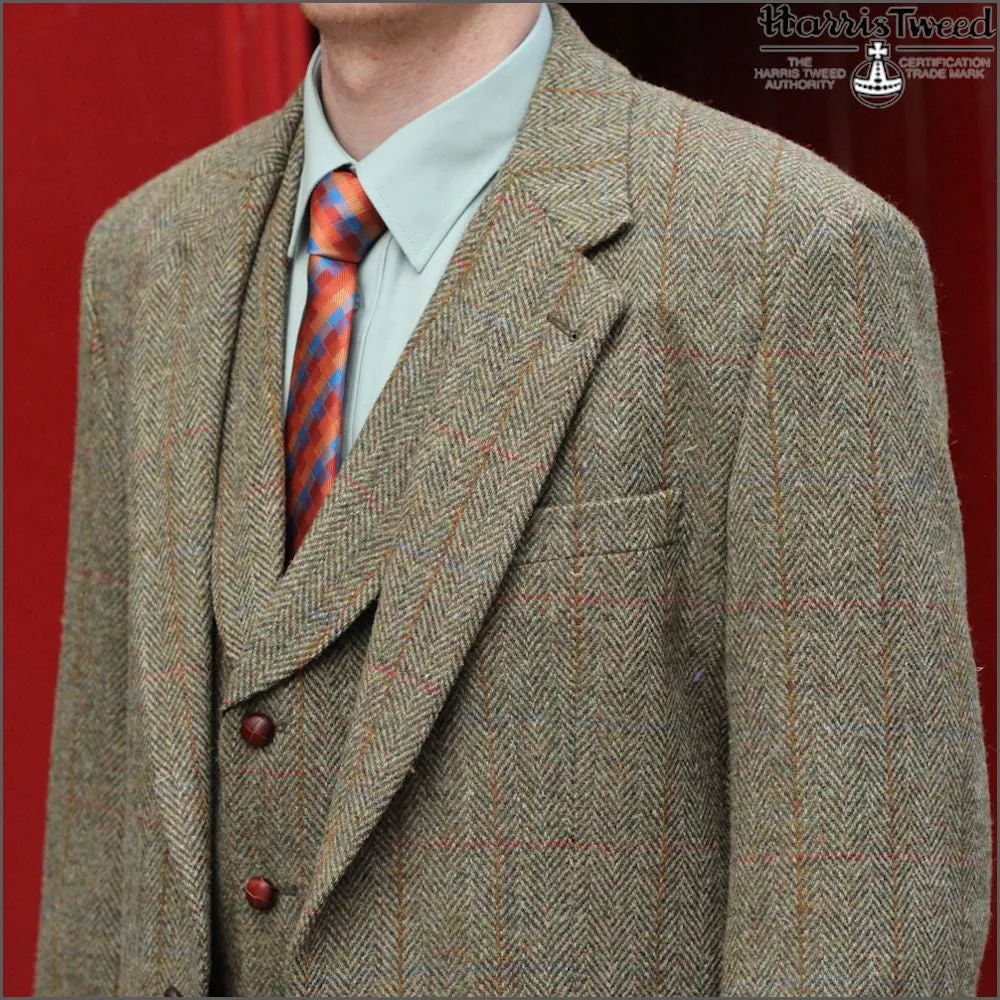 Harris Tweed Beige/Olive Herringbone Jacket*
