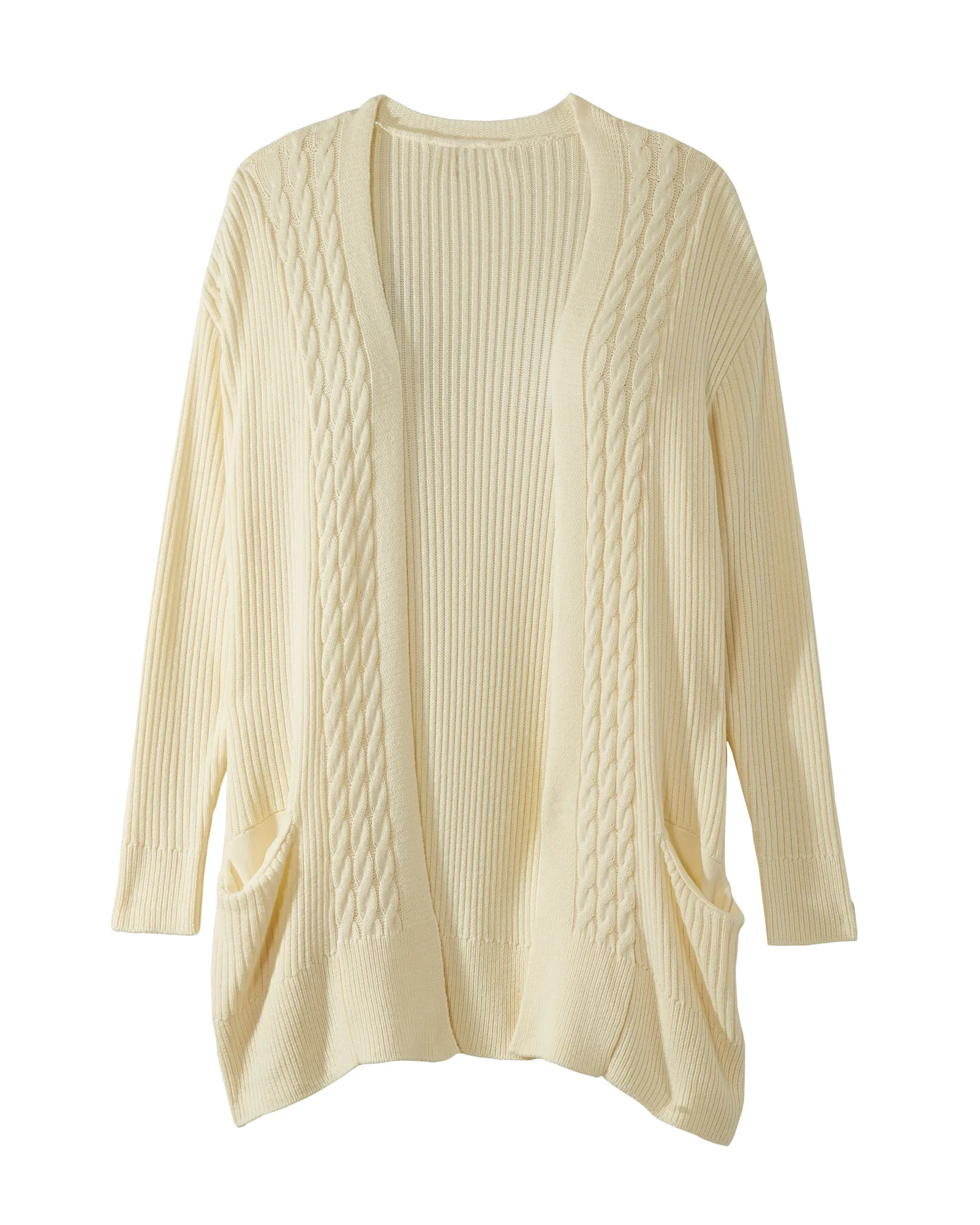 Hartley Long Sleeve Cozy Cable Knit Cardigan | Ivory