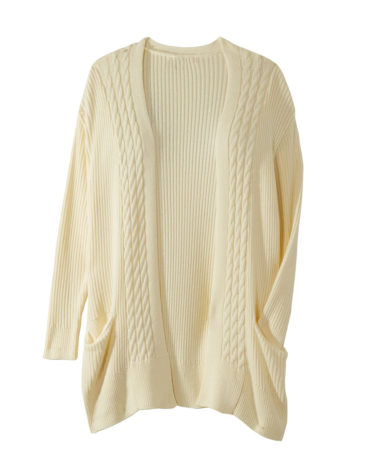 Hartley Long Sleeve Cozy Cable Knit Cardigan | Ivory