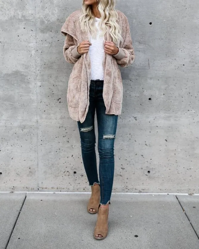 Hooded  Faux Fur Teddy Bear Coat